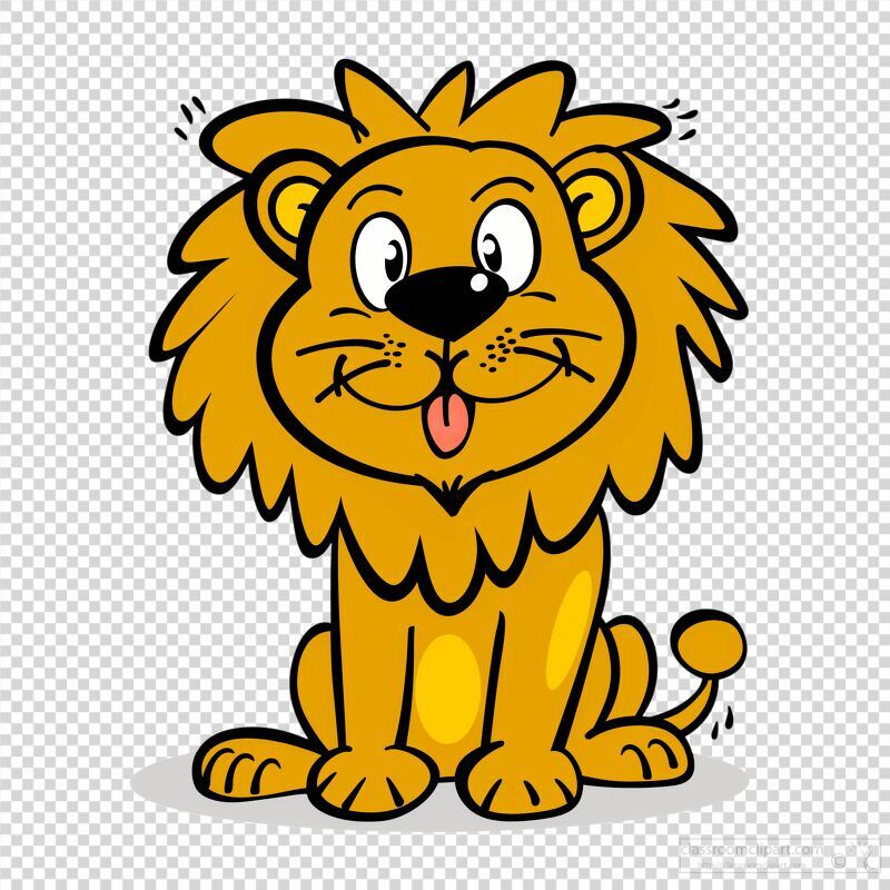 Happy Cartoon Lion Character With a Cheerful Expression