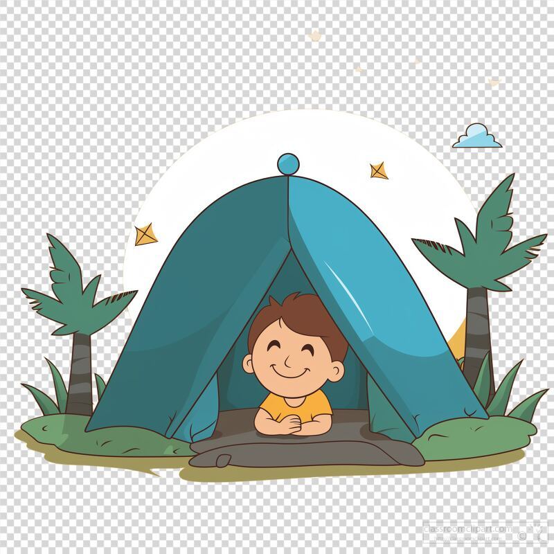 Happy Child Enjoying a Simple Camping Experience