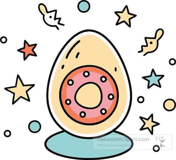 hard boiled egg Whimsy Pastel Doodle clip art