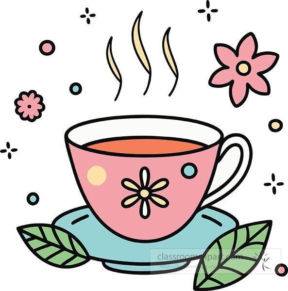 herbal tea Whimsy Pastel Doodle clip art