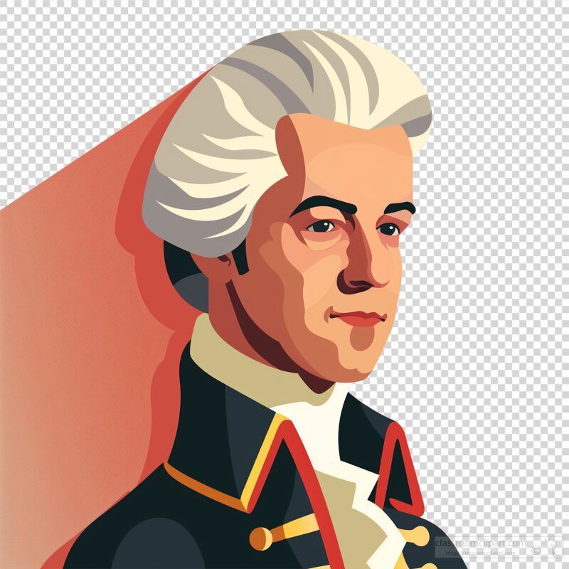 Historical Figure in Flat Illustration Style