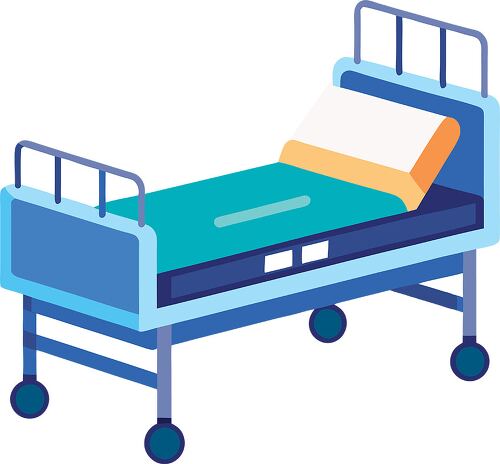 Clean and simple hospital bed designed for patient comfort