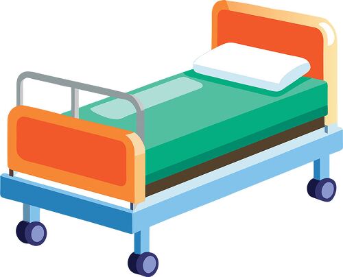 A clean hospital bed prepared for patient care and recovery