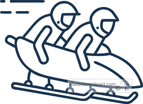 Two athletes compete in bobsledding showcasing speed and teamwork.