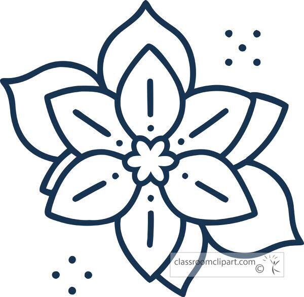 line drawing of a jasmine flower