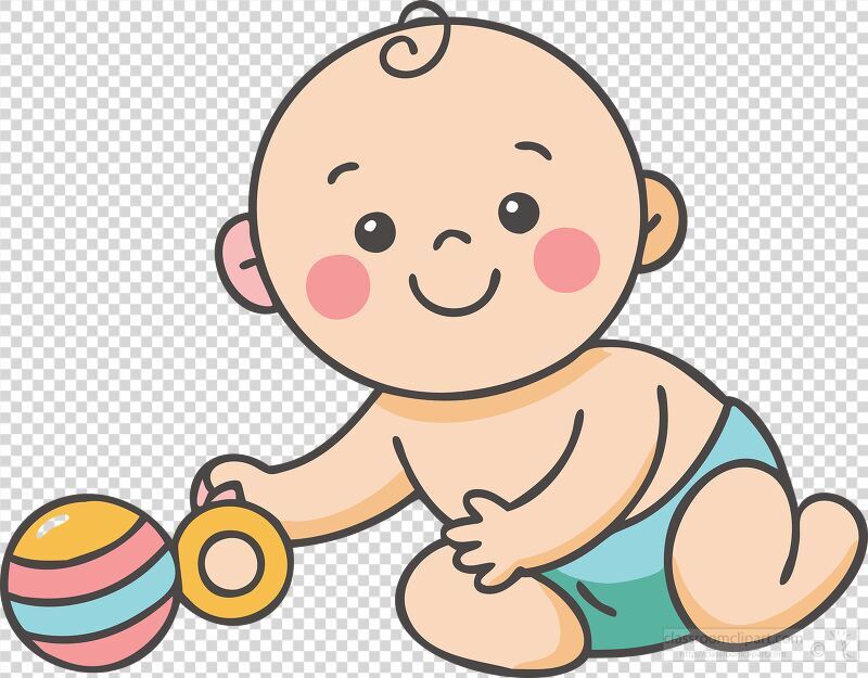 A cheerful baby boy plays with a brightly colored toy while sitting on the ground. His captivating smile reflects pure joy during this delightful playtime activity.