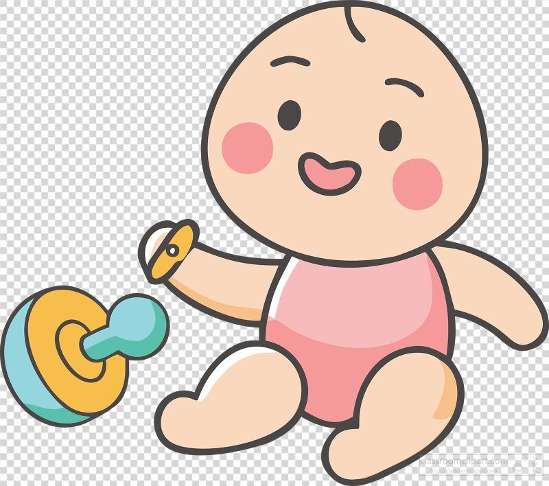 A cheerful baby sits on a soft surface playing delightfully with a vibrant toy. The atmosphere radiates joy with the little one smiling while exploring the world of colorful shapes.