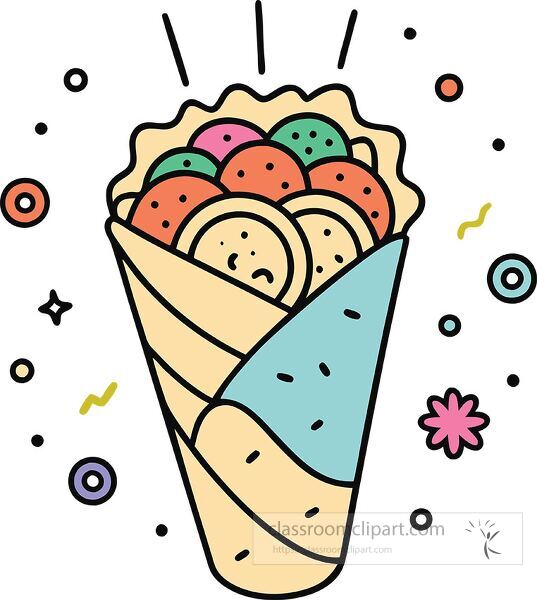 kebab Whimsy Pastel Doodle clip art