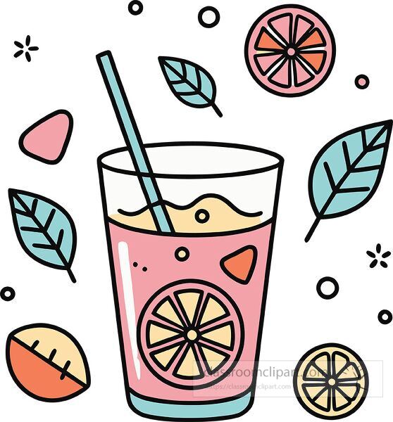 lemonade Whimsy Pastel Doodle clip art