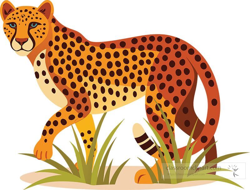 A leopard runs swiftly across the vibrant green plains of Africa showcasing its distinctive spotted coat and powerful build The energetic movement captures the essence of wildlife