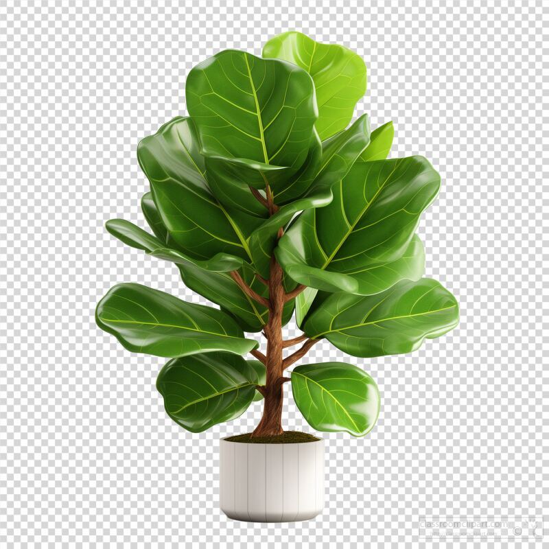 Lush Fiddle Leaf Fig Plant in a Modern Pot