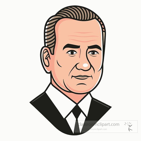 Simple portrait of Lyndon Baines Johnson with a formal appearance