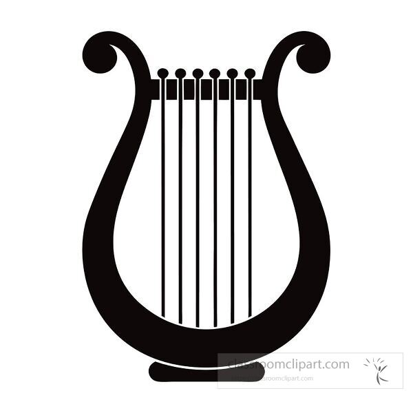 A striking lyre silhouette showcases musical artistry and design