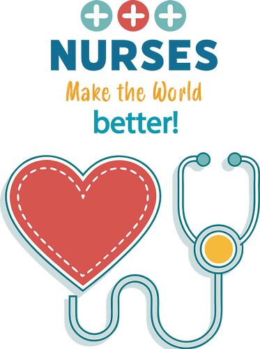 Stethoscope and heart graphic highlighting nurses impact on health