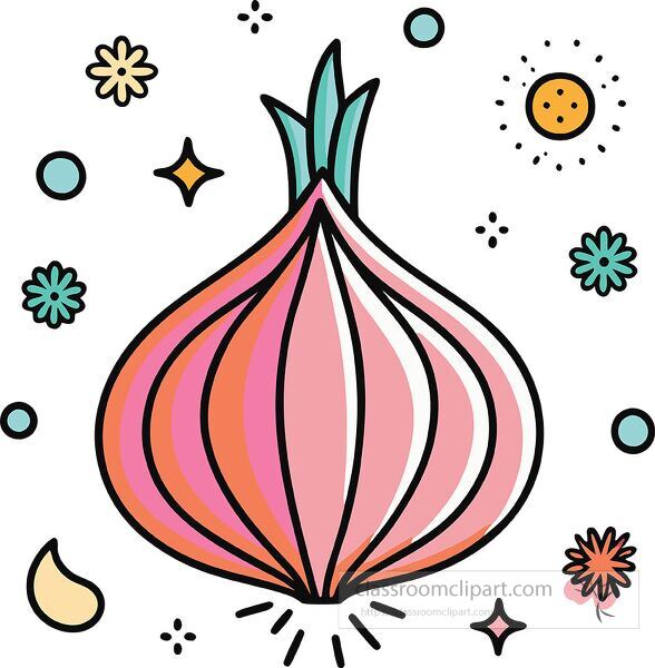 onion Whimsy Pastel Doodle clip art