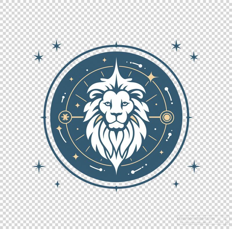 Outline of Leo Zodiac Sign in Flat Vector Design