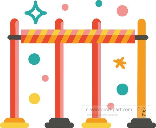 Colorful parallel bars presented in a simple clip art style