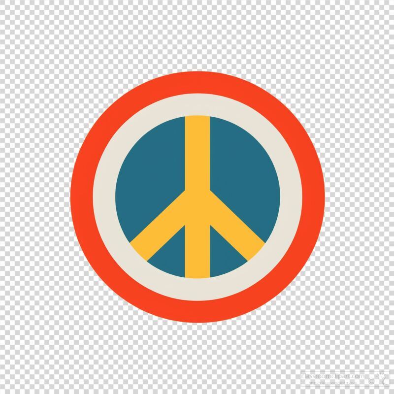 Peace Symbol in Vibrant Colors on a Circular Background