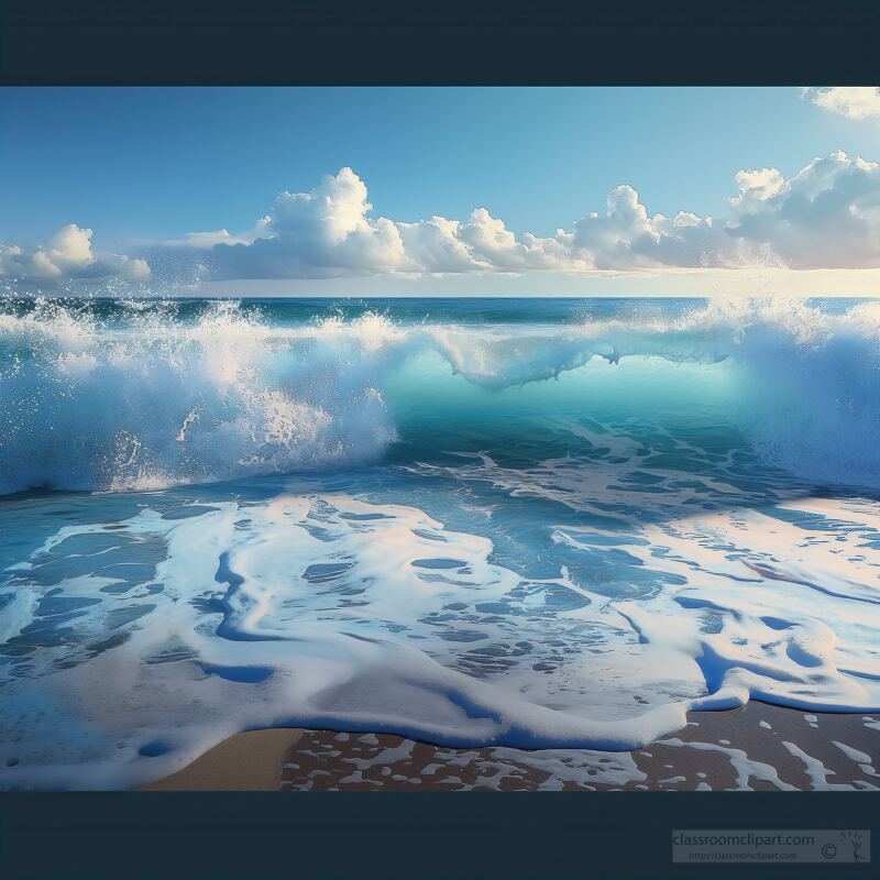 Beautiful Ocean Waves Crashing on a Sandy Beach