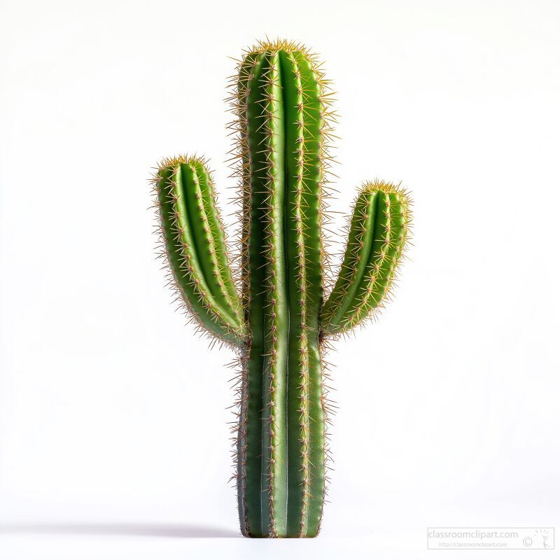 Cactus on a Plain White Background