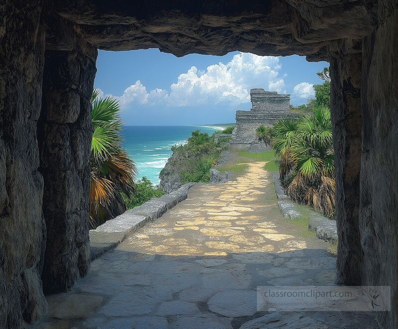 Discover the breathtaking Mayan ruins in Tulum Mexico overlooking the Caribbean Sea Ancient architecture meets stunning natural beauty under a bright blue sky