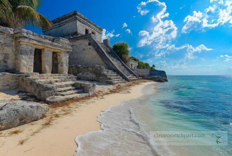 Discover the breathtaking Mayan ruins located on the coastline of Tulum Mexico where ancient architecture meets stunning ocean views under a vibrant sky