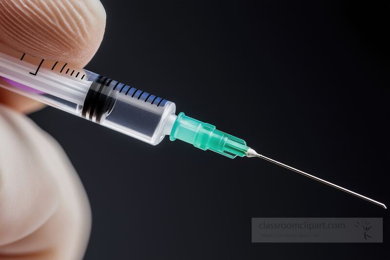 A nurse carefully holds a syringe filled with medication preparing to administer an injection Focused on the task the healthcare professional ensures safety and accuracy