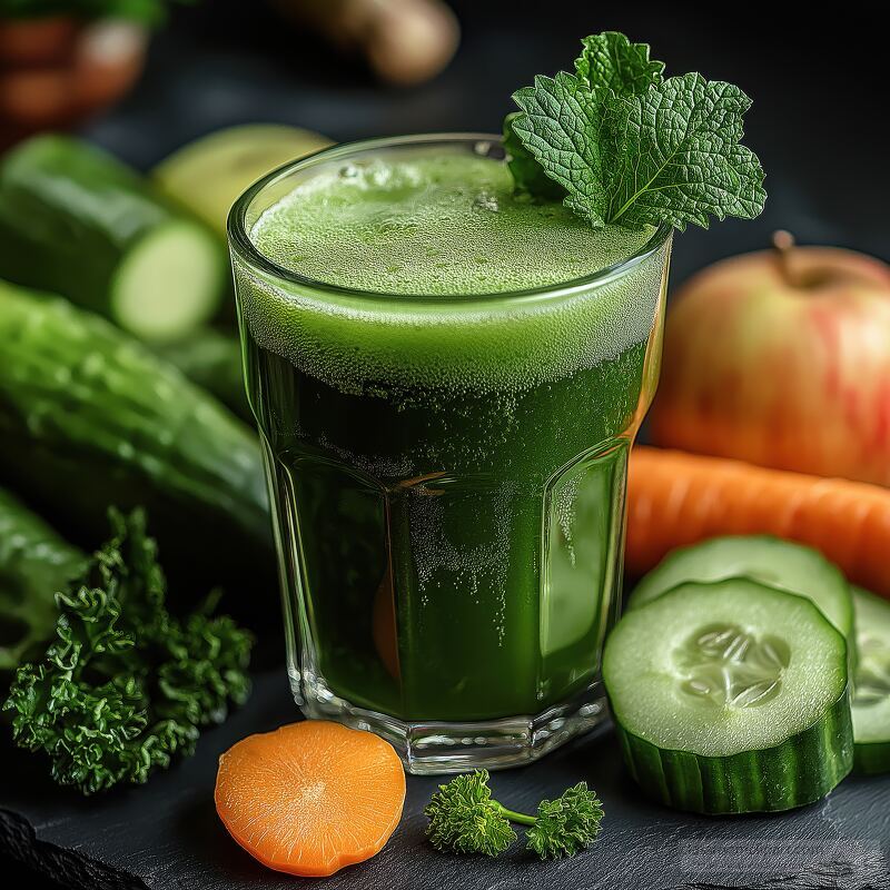 Refreshing Green Drink Full of Nutritious Ingredients