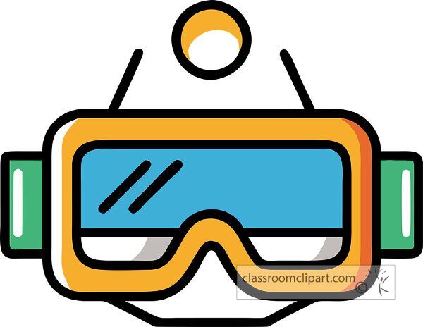 Flat design vr headset icon with bright colors and bold outlines creating a friendly look