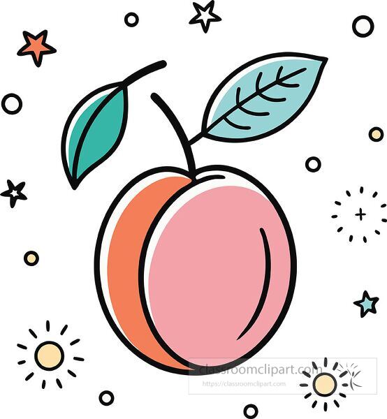 plum Whimsy Pastel Doodle clip art