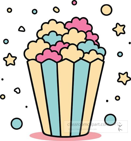 popcorn Whimsy Pastel Doodle clip art