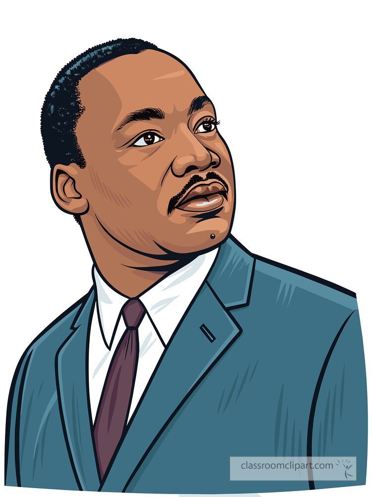 A portrait vector style of Martin Luther King Jr symbolizing leadership and inspiration