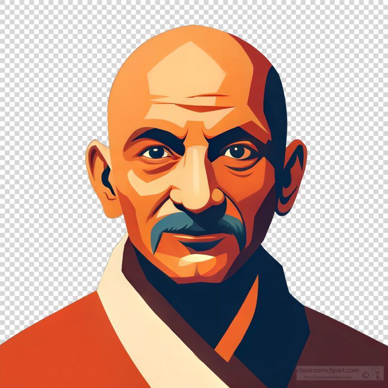 Portrait of Mahatma Gandhi in Bold Colors