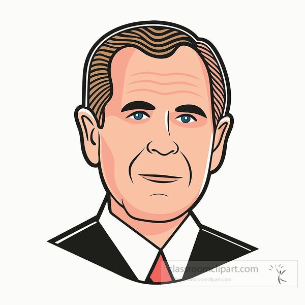 This artwork features a simple portrayal of George Walker Bush