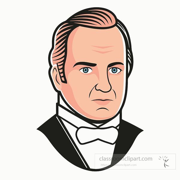 Classic depiction of President James Buchanan in traditional attire