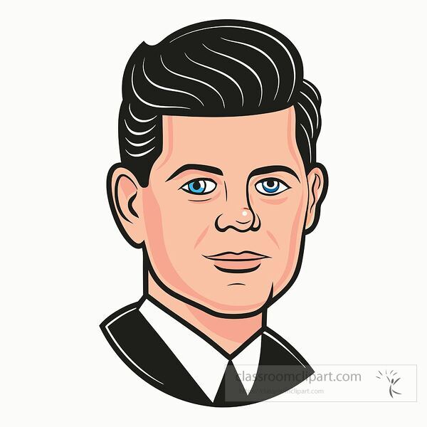 Classic simple portrayal of President John F Kennedy