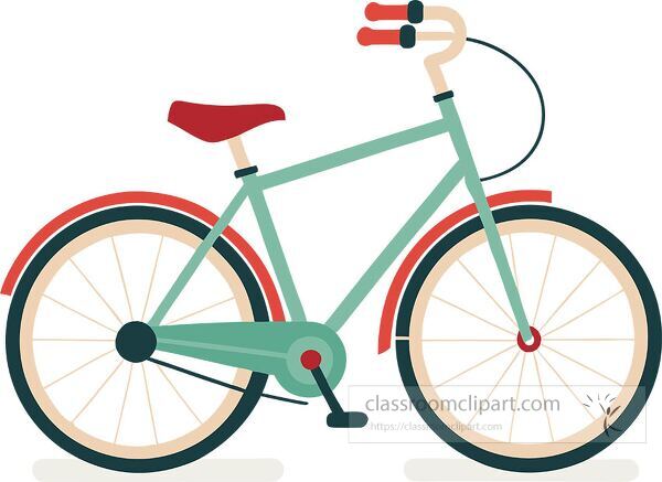 Classic bicycle design displayed in side view with vibrant colors