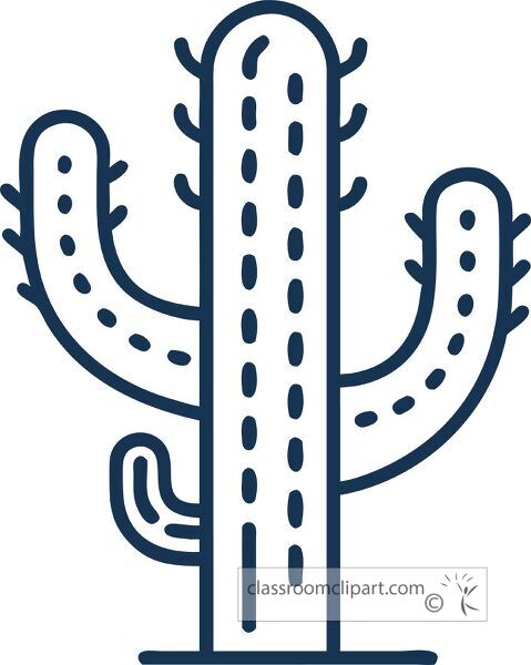 saguaro cactus in a minimal line icon