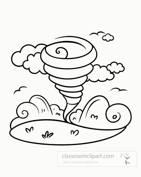 Explore a detailed desert sandstorm with swirling winds and clouds coloring printable