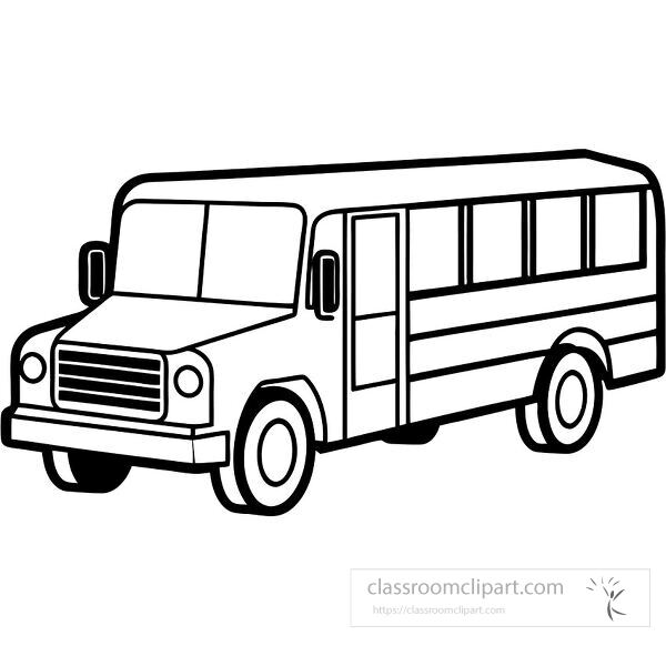 Simple outline drawing of a traditional school bus design