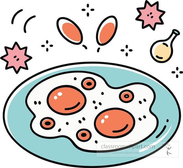 scrambled eggs Whimsy Pastel Doodle clip art