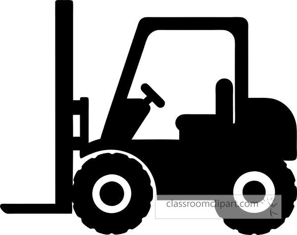 A black silhouette of a forklift