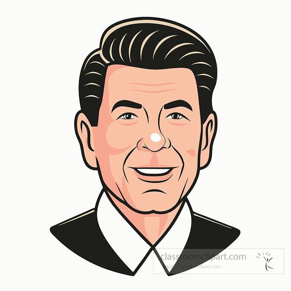 Ronald Wilson Reagan with a friendly expression