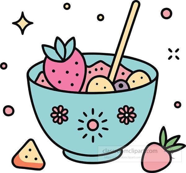 smoothie bowl Whimsy Pastel Doodle clip art