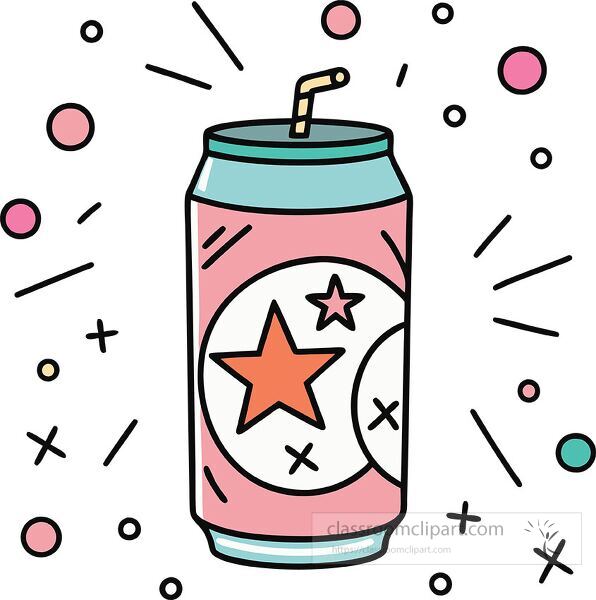 soda can Whimsy Pastel Doodle clip art