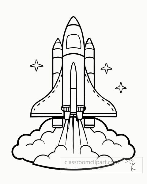 pace shuttle as it launches to the stars coloring printable