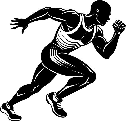 Silhouette of a sprinter in motion showcasing athleticism and speed