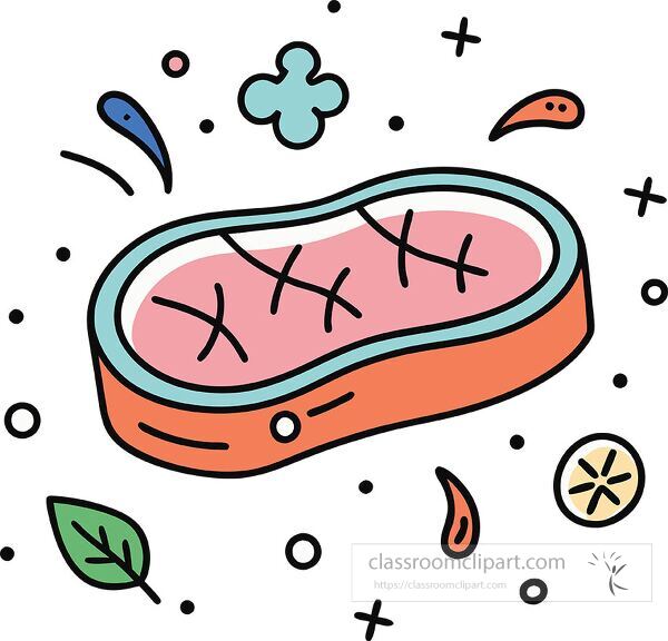 steak Whimsy Pastel Doodle clip art