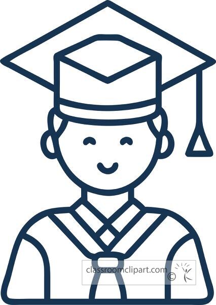 Line icon of a student in traditional attire icon