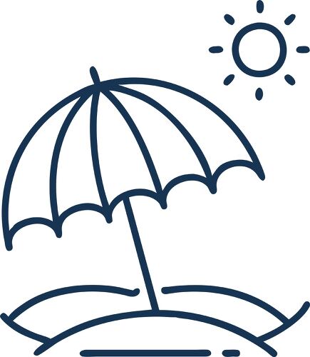 Beach umbrella design on sunny day